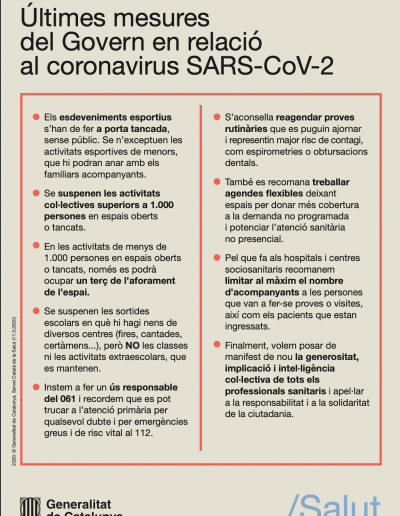 Últimes mesures Govern català