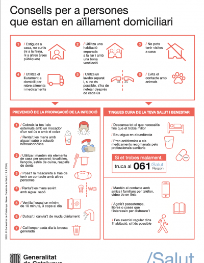 Consells per a les persones que estan en aïllament