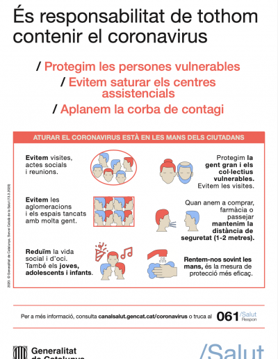 És responsabilitat de tothom contenir el coronavirus