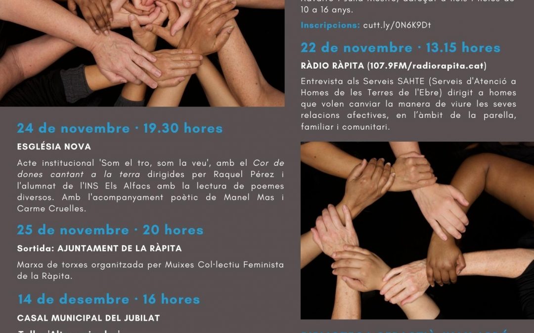 Programades un conjunt d’activitats a la Ràpita per commemorar el Dia Internacional per a l’Eliminació de la Violència envers les Dones