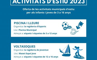 Aquest estiu, l’Ajuntament de la Ràpita organitzarà el campus infantil ‘Piscina i lleure’ i el juvenil ‘Voltasoques’