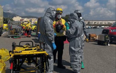 SIMULEN UNA FUITA D’AMONÍAC AL PORT DE LA RÀPITA PER POSAR A PROVA L’ACTUACIÓ DELS COSSOS D’EMERGÈNCIA