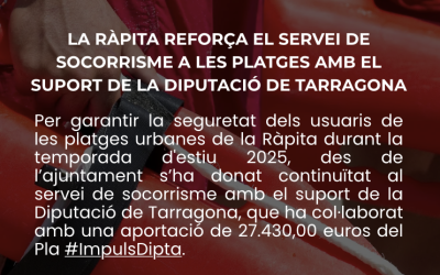 La Ràpita reforça el servei de socorrisme a les platges amb el suport de la Diputació de Tarragon